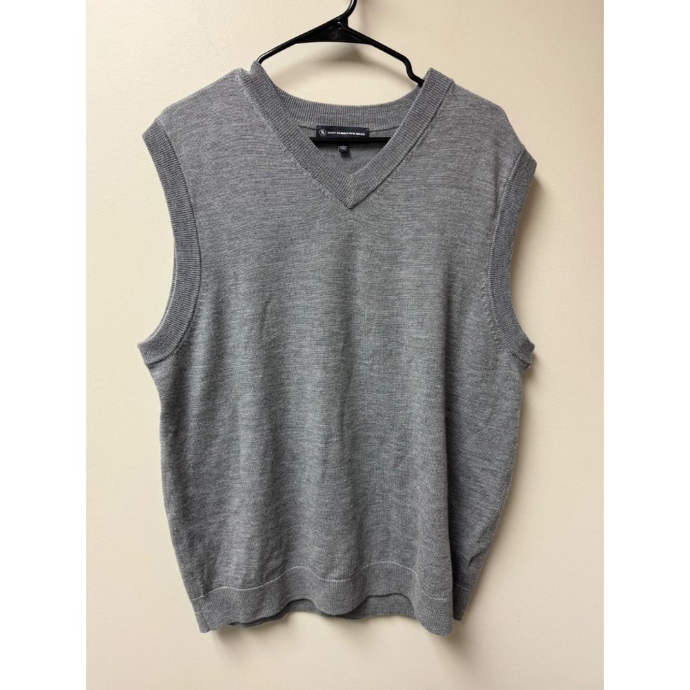 Hart Schaffner Marx Men's Extra Fine Merino Wool Sweater Vest Gray Large